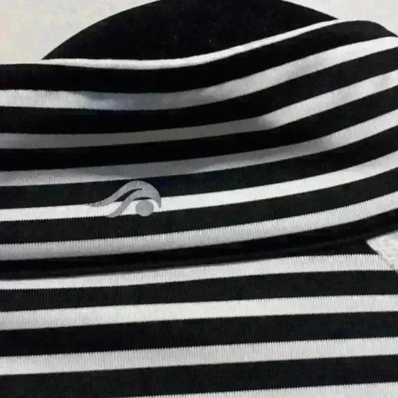 Women's ideology black and white stripe athletic jacket size Medium zip up - Picture 3 of 5